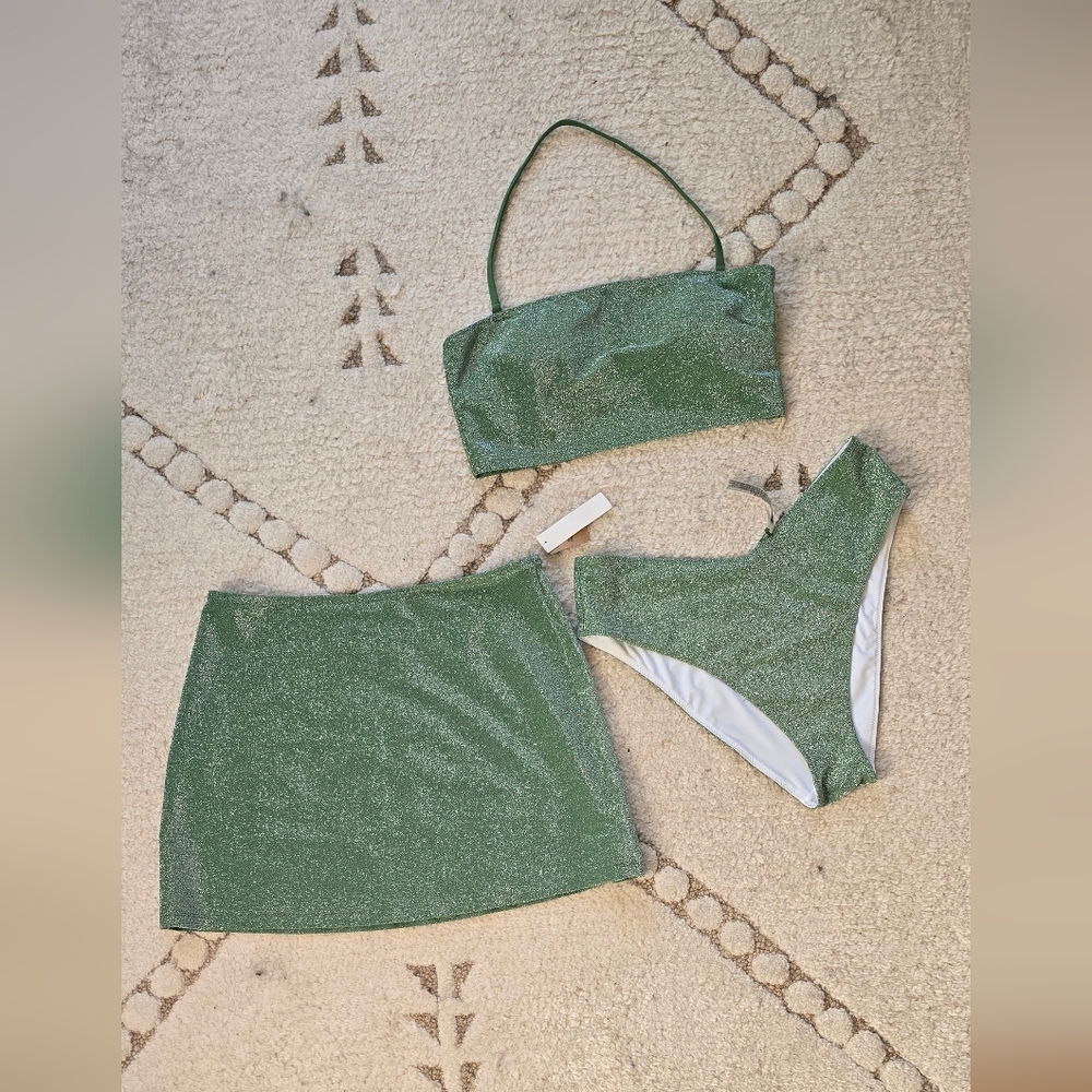PINK Victoria's Secret Sparkling Green Bikini